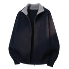 Autumn Winter Men's Sweater Zipper Cardigans Fashion Patchwork Turn Down Collar Casual Knitted Sweatercoat Men Warm Knit Jackets
