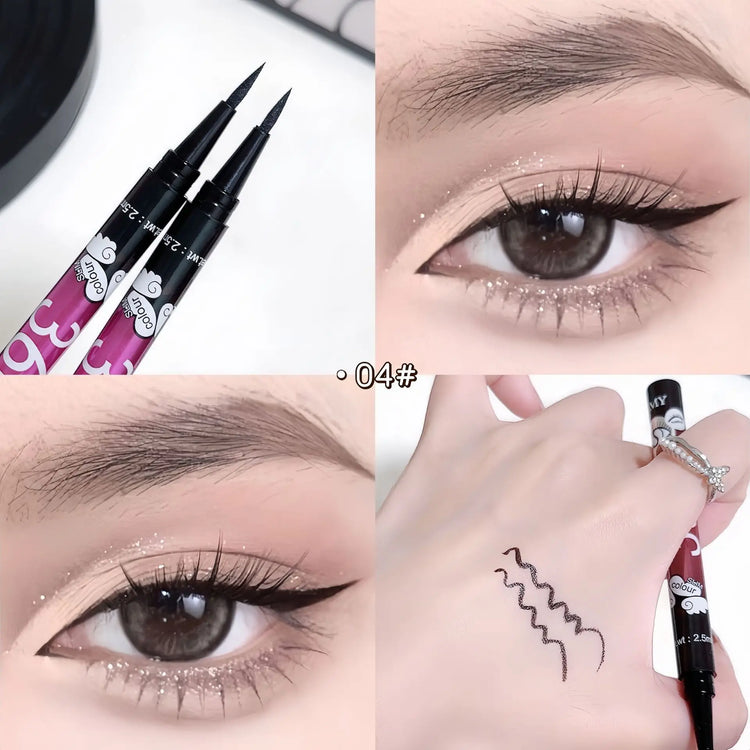 0.01mm Ultra Fine Liquid Eyeliner Pen Waterproof SmudgeProof Fast Drying Eyeliner Cotton Tip Long Lasting Black Eye Liner Makeup