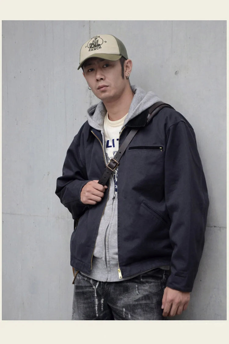 Classic Detroit Jacket J01 American Vintage Workwear Spring/Fall 100% Cotton Canvas Jacket J97 Loose-Fit Lightweight Coat