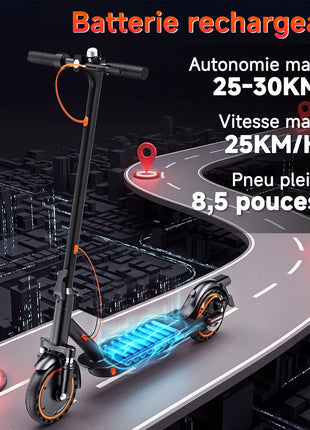 Monopattino elettrico per adulti TODIMART, monopattino elettrico urbano, motore 350W, batteria 36V, monopattino pieghevole, velocità 25 km/h, autonomia 20-30 km, monopattino elettrico urbano, 3 velocità regolabili