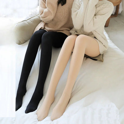 1/2pcs Winter Warm Thick Fleece Pantyhose Women Ladies Thermal Elastic Velvet Tights Stretchy High Waist Leggings Stockings PlatiNum