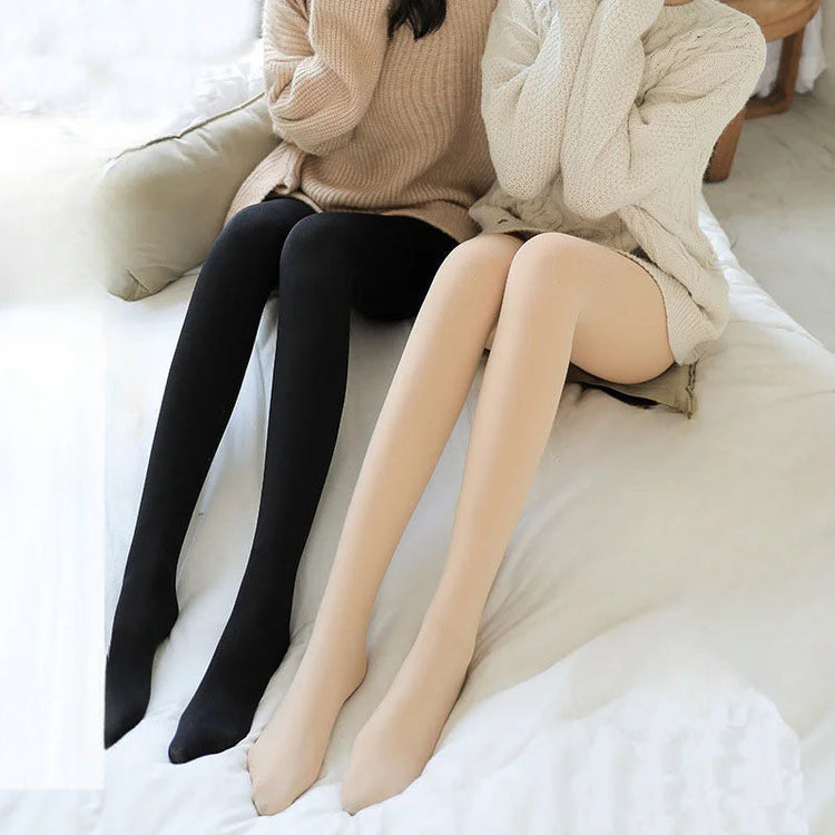 1/2pcs Winter Warm Thick Fleece Pantyhose Women Ladies Thermal Elastic Velvet Tights Stretchy High Waist Leggings Stockings PlatiNum