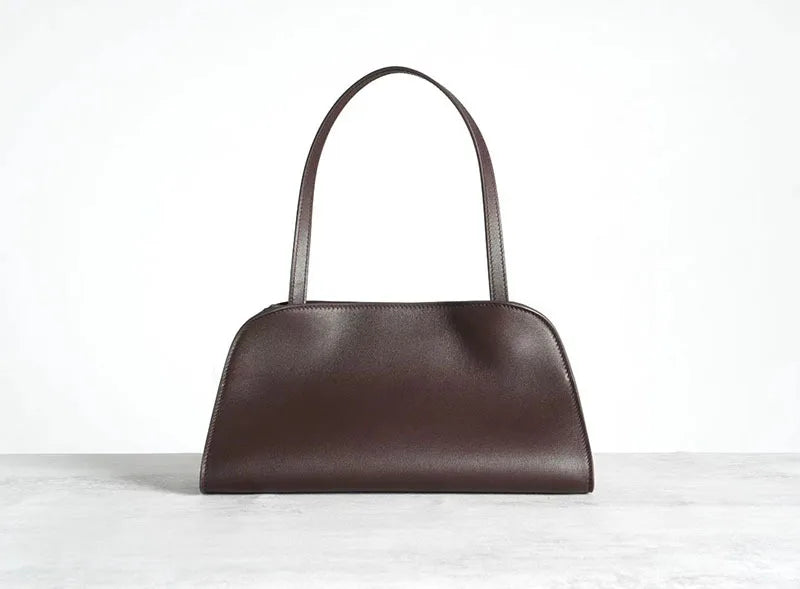 [Full Leather Inside Outside] Drinking Milk Cowhide Imported Saddle Leather Underarm Bag Single Shoulder Crossbody Bag Simple