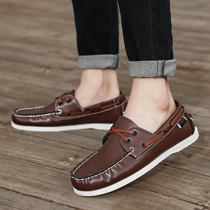 Scarpe mocassini da uomo alla moda con punta a grembiule, comode antiscivolo per passeggiate all'aperto, viaggi, primavera ed estate