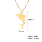 Amaxer Stainless Steel Necklace For Women Man Jumping Dolphin Choker Pendant Necklace Engagement Jewelry PlatiNum