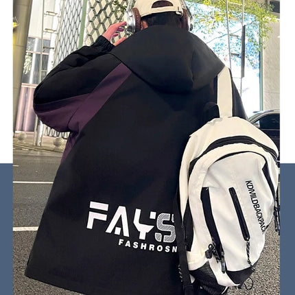 Men's Hooded Casual Jackets 2026 Spring Autumn Streetwear Windbreaker Loose Cargo Outdoor Coats Youth Daily Wear Tops Clothing