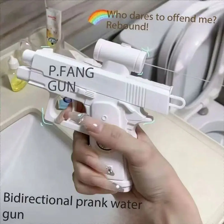Divertente pistola ad acqua inversa bifacciale - Giocattolo scherzo estivo, mini spruzzatore d'acqua tattico per bambini e adulti, lotta in acqua sulla spiaggia in piscina