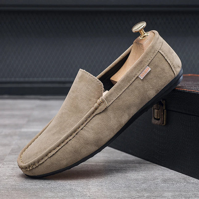Scarpe Slip-On Artigianali in Vera Pelle per Uomo - Mocassini Casual Formali Traspiranti e Comodi con Suola in Gomma