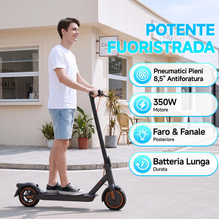 TODIMART N3 Monopattino Elettrico Pieghevole Motore Senza Spazzole 350W Batteria 36V7,8Ah Pneumatico Nido d'Ape Velocità 25km/h Carico Massimo 120kg Adulti