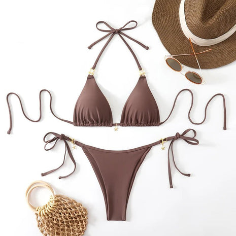 Micro Bikini Triangolare Sexy 2026, Costume da Bagno da Donna, Abbigliamento da Spiaggia, Set Bikini a Due Pezzi con Perizoma Estivo platinumshop