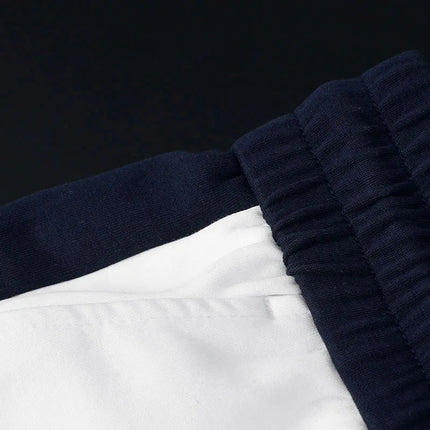 Contrast color splicing hooded sweatshirt suit for men autumn long-sleeved casual sports two-piece thick style PlatiNum
