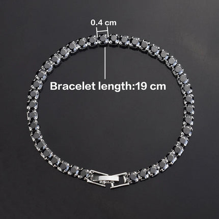 4mm Micro-inlaid Zircon Tennis Bracelet for Women 2025 New Men Bracelet Homme Jewelry Accessories Wholesale PlatiNum