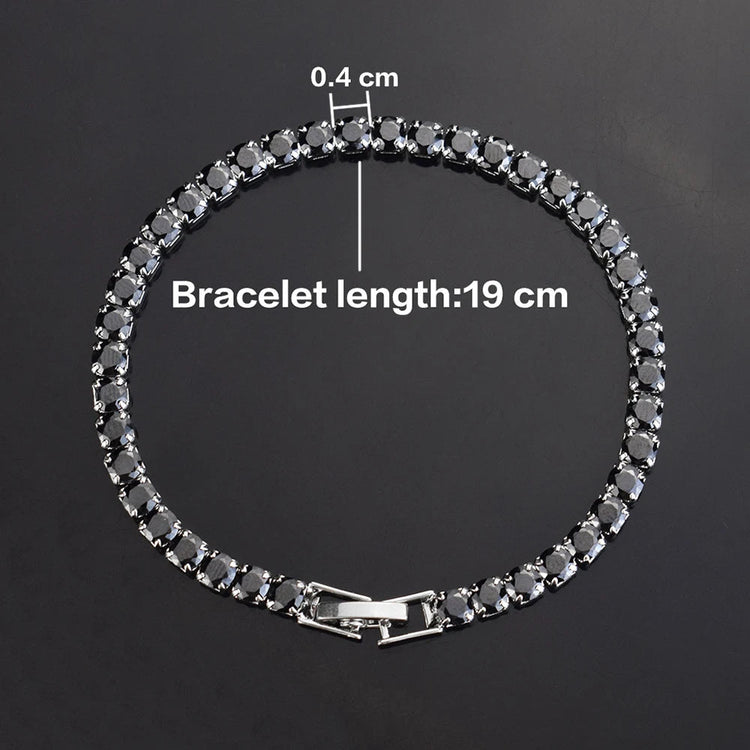 4mm Micro-inlaid Zircon Tennis Bracelet for Women 2025 New Men Bracelet Homme Jewelry Accessories Wholesale PlatiNum