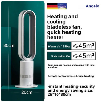 Ventilatore a Torre Senza Pale Angelo Tedesco 220V, Purificatore d'Aria e Riscaldatore 2 in 1 per Uso Domestico QDW