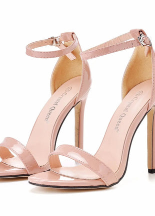 2026 spring Fashion Large Size 11cm Woman Sexy Dance Shoes Sandals Women Shoe Summer High Heels Stiletto Elegant Party Shoe PlatiNum
