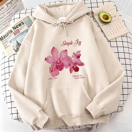 Harajuku Graphic Pullover Flower Design Hooded Sweatshirt Cute Hoody Spring Casual Hoodies Pullover Hooded Daily hoodies