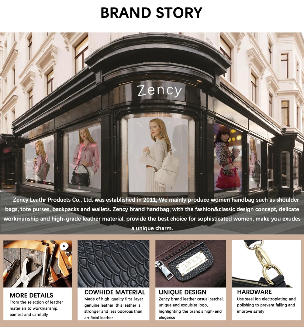 Zency Borsa da donna in vera pelle premium Borsa hobo di lusso Borsa a tracolla moda di grande capacità per moglie amante ragazza regalo Sac