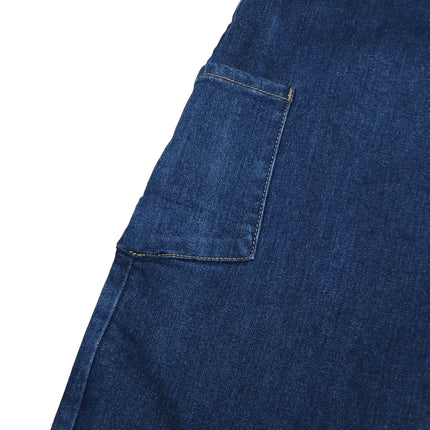 Jeans Larghi Vintage in Denim Lavato per Donna, Vita Alta con Asimmetrico Design Incrociato, Stile Y2K Streetwear Casual alla Moda