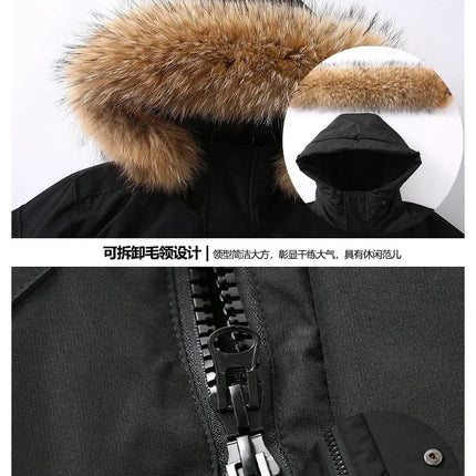 New Winter Mens Hooded Fur Collar Duck Down Coats High Quality Waterproof Coats Fashion Parkas Male Casual Warm Down Jackets