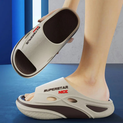 Ciabatte estive da uomo, nuove di tendenza, con fondo spesso, antiscivolo, resistenti all'usura, per interni ed esterni, bagno e casa.