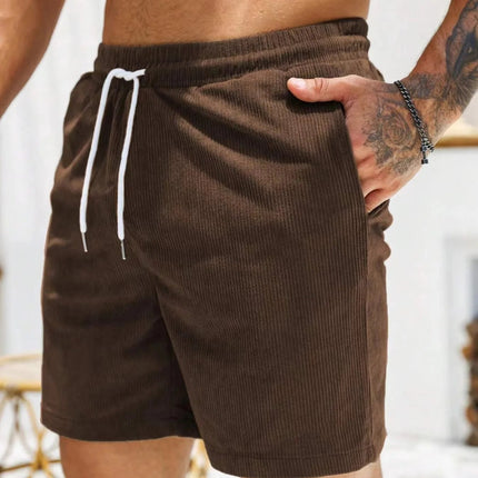 Pantaloncini da uomo in velluto a coste estivi 2026, casual, leggeri, vestibilità ampia, pantaloncini da spiaggia e surf da uomo platinumshop