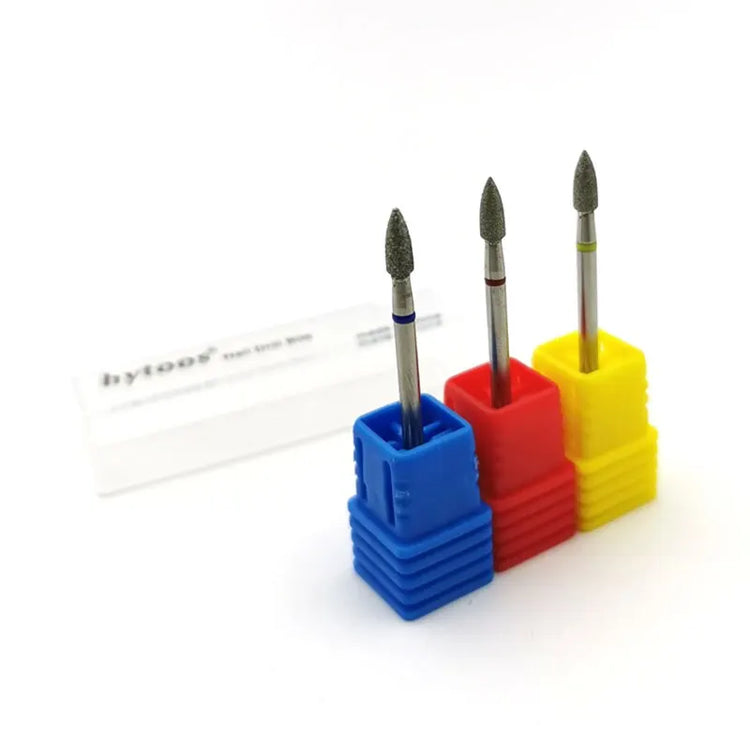 HYTOOS Cone Diamond Cuticle Bit Manicure Drills Nails Accessories Tools