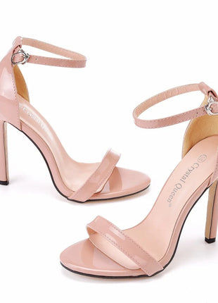 2026 spring Fashion Large Size 11cm Woman Sexy Dance Shoes Sandals Women Shoe Summer High Heels Stiletto Elegant Party Shoe PlatiNum