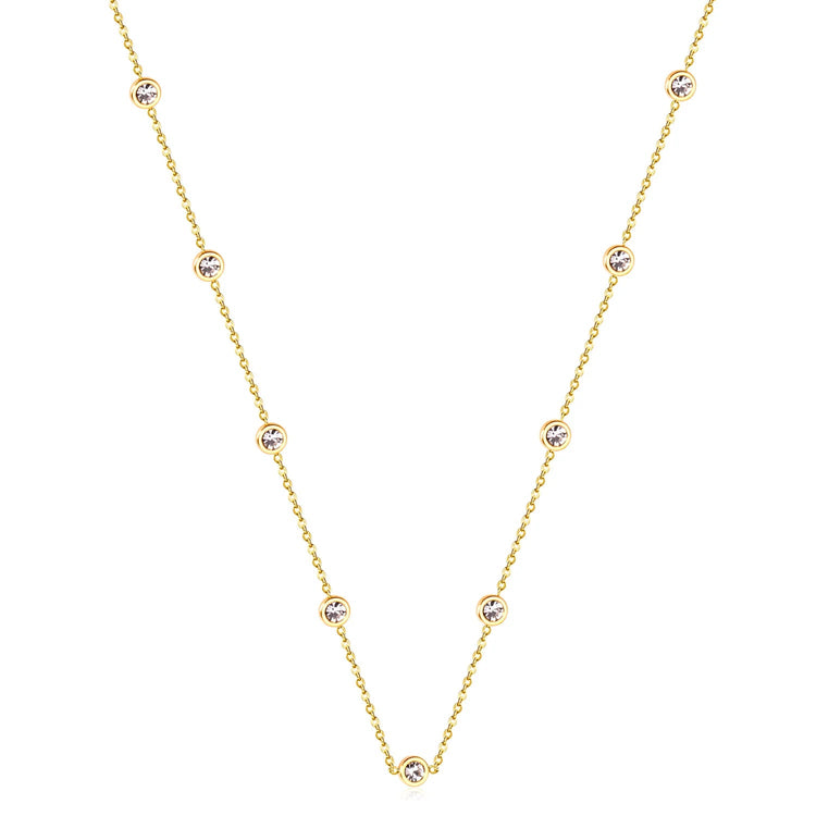LUXUSTEEL Neckalce For Women No Fade Colorful Crystal Pendant  Lady Girls Accessories 2022 Hot Sale Long Chains Necklaces PlatiNum