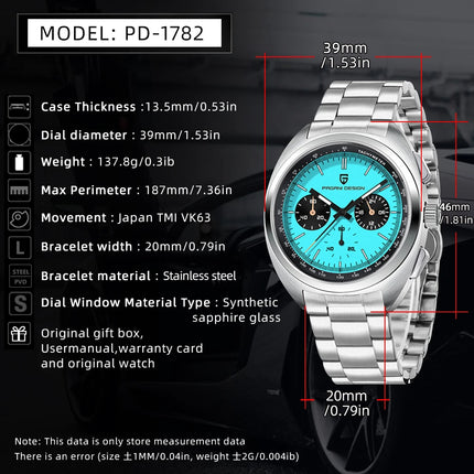 Nuovo Orologio da Uomo PAGANI DESIGN Panda 2026, Orologio al Quarzo Retrò, Cronografo Impermeabile con Vetro Zaffiro AR, Luminoso, Sportivo, in Acciaio Inossidabile