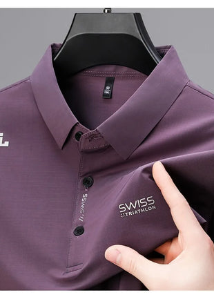 BROWON 2025 Été 2025 Tendances Polo T-shirt homme Manches courtes Anti-rides Col rabattu Mince Cool Business Tee Shirt Homme