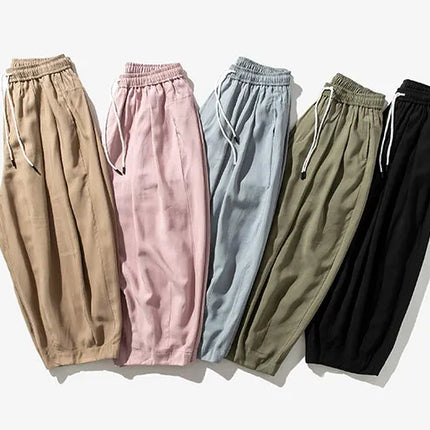 Pantaloni a Gamba Larga da Uomo Oversize Comodi Stile Harajuku Jogger Casual Moda Larga Elastico in Vita Streetwear