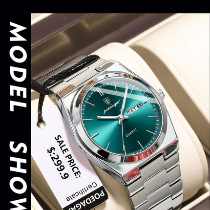 POEDAGAR Orologi da uomo di lusso Impermeabile luminoso Data Settimana Orologio da uomo in acciaio inossidabile Moda casual Orologio da polso da uomo al quarzo Reloj platinumshop
