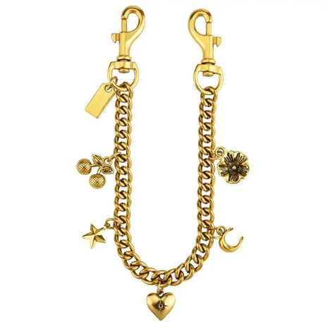 Cherry Blossom Bag Chain Strap Floral Purse Accessory for Women Fashion Crossbody Bag Charm 30cm PlatiNum
