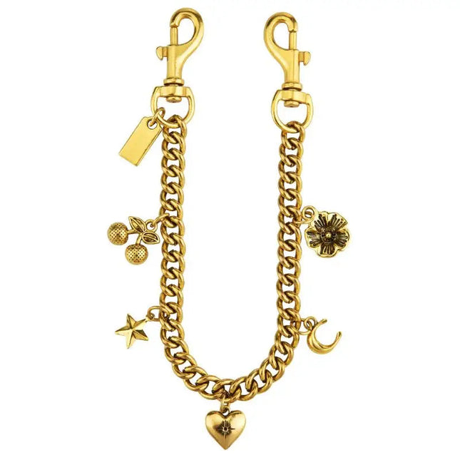 Cherry Blossom Bag Chain Strap Floral Purse Accessory for Women Fashion Crossbody Bag Charm 30cm PlatiNum