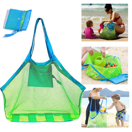 Borsa a rete protettiva per bambini con sabbia, borse portaoggetti per giocattoli da bagno per bambini, borsa da spiaggia grande per asciugamani, borsa per trucco cosmetico da donna