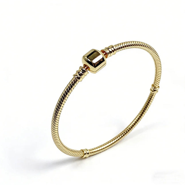 Nuovo Bracciale Artigianale Originale in Argento 925 con Charm, Liscio e Morbido, a Osso di Serpente, per Donna - Regalo 2026 PlatiNum