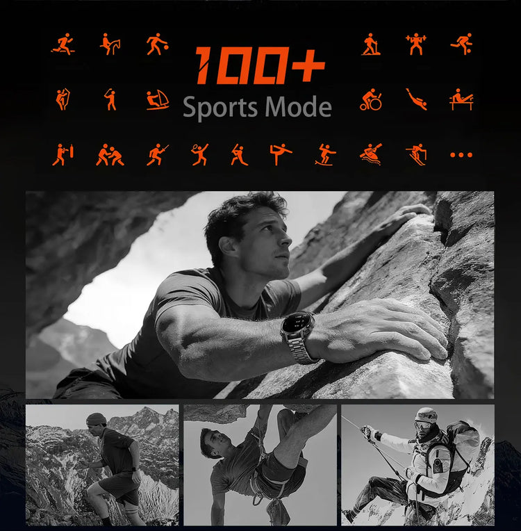 Military Grade Sapphire Smart Watch HeartRate SO2 BT5.3 Call Custom dial Smartwatch for Men Breathable Band Sports watch 1400mAh