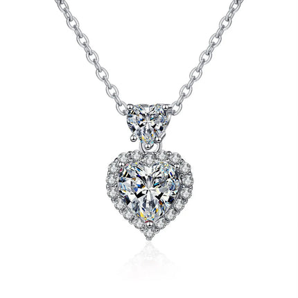 925 Sterling Silver Necklace For Women Round Pendent Sparkling Pave CZ Necklace Fashion Anniversary Birthday Jewelry Gifts N325 PlatiNum