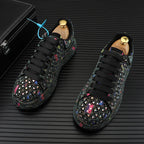 Hot Sale Rhinestone Canvas Shoes Mens Casual Skate Shoes Fashion Street Hip Hop Canvas Sneakers Men Platform Vulcanized Shoes