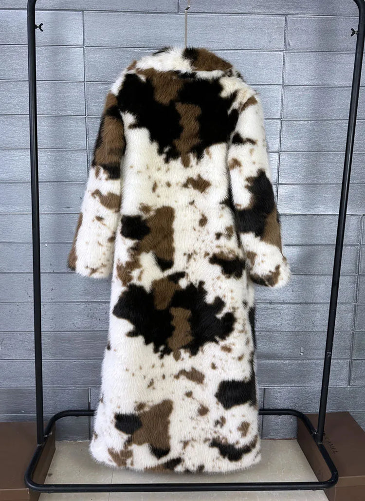 ZADORIN 130cm Long Fluffy Woman Leopard Faux Fur Coat Y2K Clothes Luxury Warm Faux Fur Jackets Winter Coats For Woman Outerwears