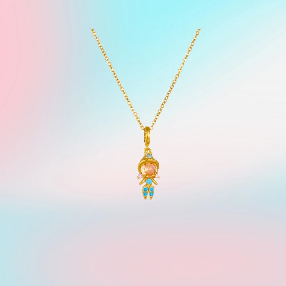 Collana alla moda con zirconi colorati, fiaba, piccola principessa, catena universale placcata in oro, catena clavicola, temperamento dolce