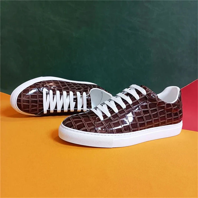 Men's High Quality Flats Cow Leather Sneakers Flat Round Toe Laces Black Daily Board Casual Shoes Luxury Business Footwear