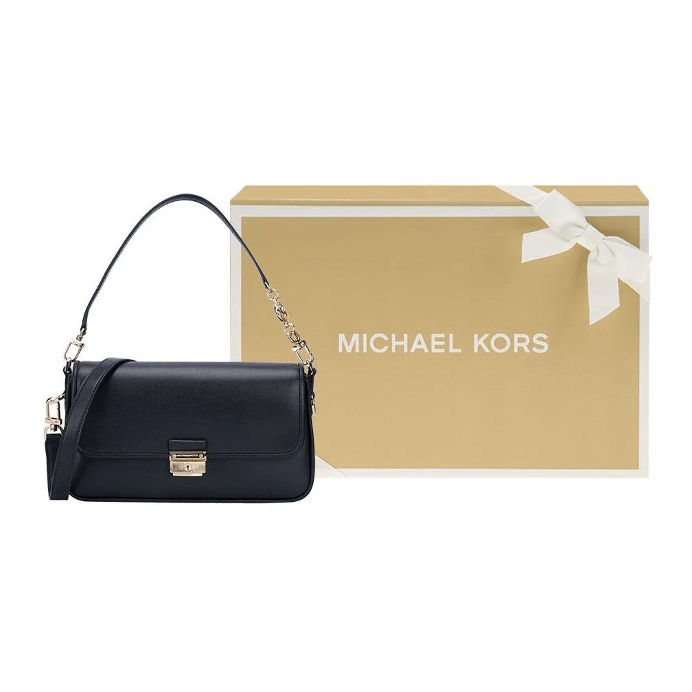 MICHAEL KORS Bradshaw Cow Leather Shoulder Bag, Baguette Bag, Handbag, Shoulder Bag Women's Black 30S1G2BL1L-001