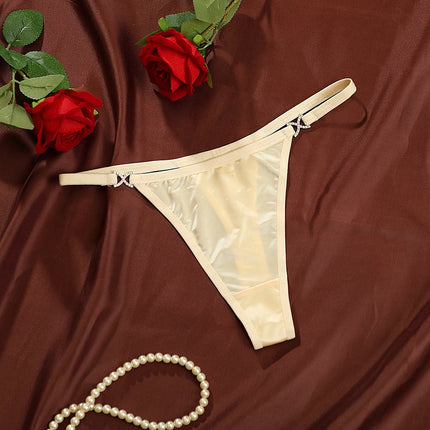 SexyLingerie  Women's Lingerie Underwear Seamless Satin Rhinestone Thong Skin-friendly Breathable Low Rised Diaments Briefs G St