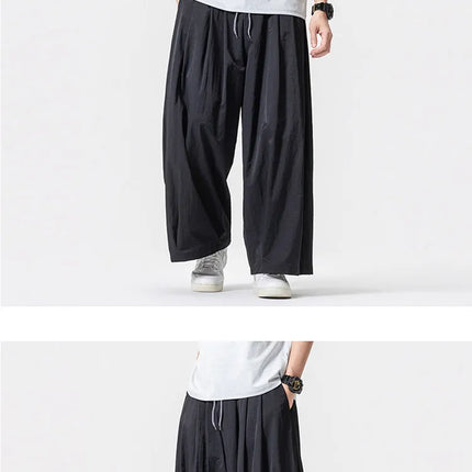 Pantaloni Harem Oversize da Uomo Leggeri Sottili Traspiranti Tinta Unita Stile Harajuku Gamba Larga Casual Moda Pantaloni Dritti Uomo 5XL