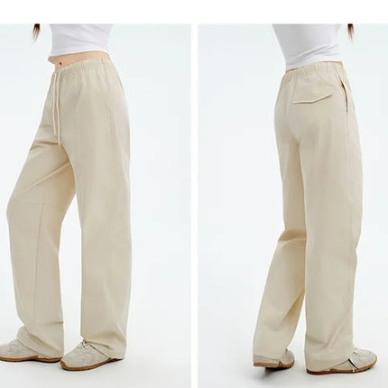 Metersbonwe Women's Cargo Jogger Pants Loose Fit Drawstring Elastic Waist Streetwear Casual Trousers Trendy Tapered Sweatpants