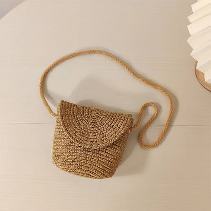 Fashionable Shell-Shaped Straw Bag, Handmade Straw Bag, Summer Beach Bag for Children