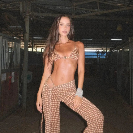 Costume da bagno bikini sexy con scollo all'americana con pantaloni Costumi da bagno Donna Bikini brasiliano Costume da bagno a gamba alta Estate femminile platinumshop