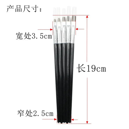 5PCS Kolinsky Flat Nail Art Brush Set Gradient Acrylic Nail UV Gel Builder Drawing Painting Pen Manicure Tool