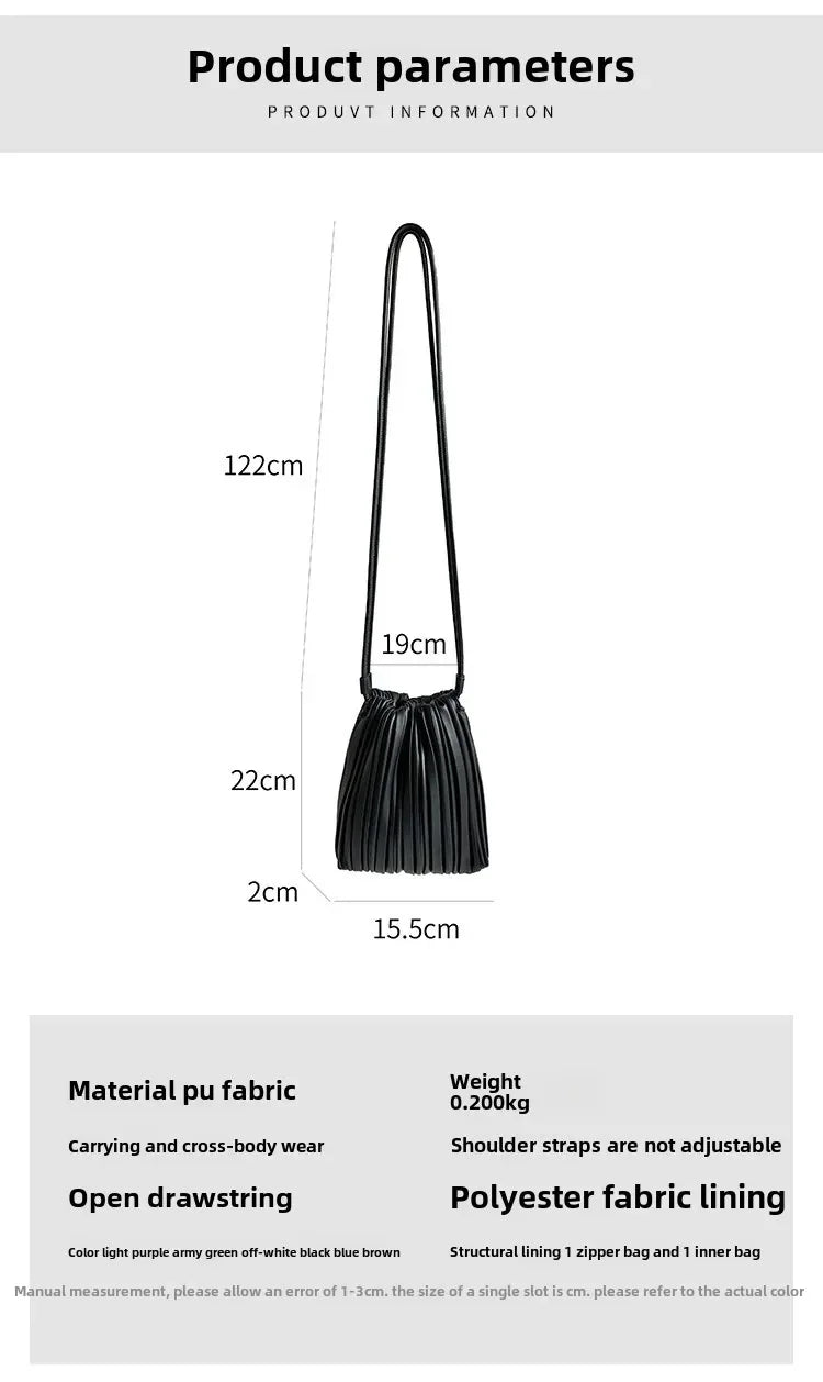 Summer Fashion New Crossbody Bag Women's PU Single Shoulder Mini Bag Luxury Versatile Pleated Casual Small Square Bag Handbags PlatiNum